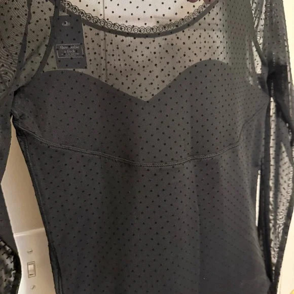 Abercrombie Sheer Mesh Long Sleeve Body Suit Size Large - Picture 8 of 8